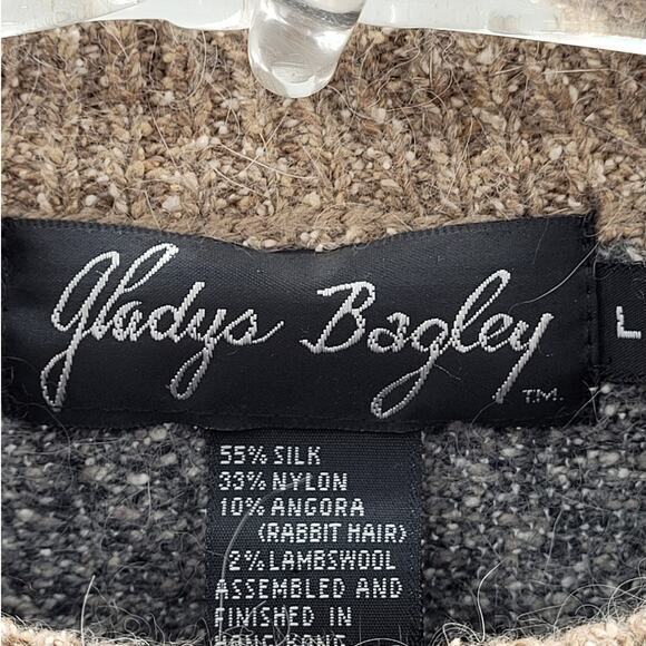 Gladys Bagley Vintage Angora Bohemian Geometric Crew Neck Oversized Sweater Top - Picture 4 of 13